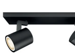 Philips Hue White ambiance Runner - Spotlys - LED-spot lyspære x 2 - GU10 - total: 10 W (tilsvarende 100 W) - klasse A - varmt til køligt hvidt lys - 2200-6500 K - dobbelt - sort