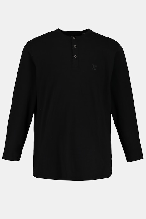 JP 1880 Henley, Basic, Shirt, Langarm, Knopfleiste, bis 8XL