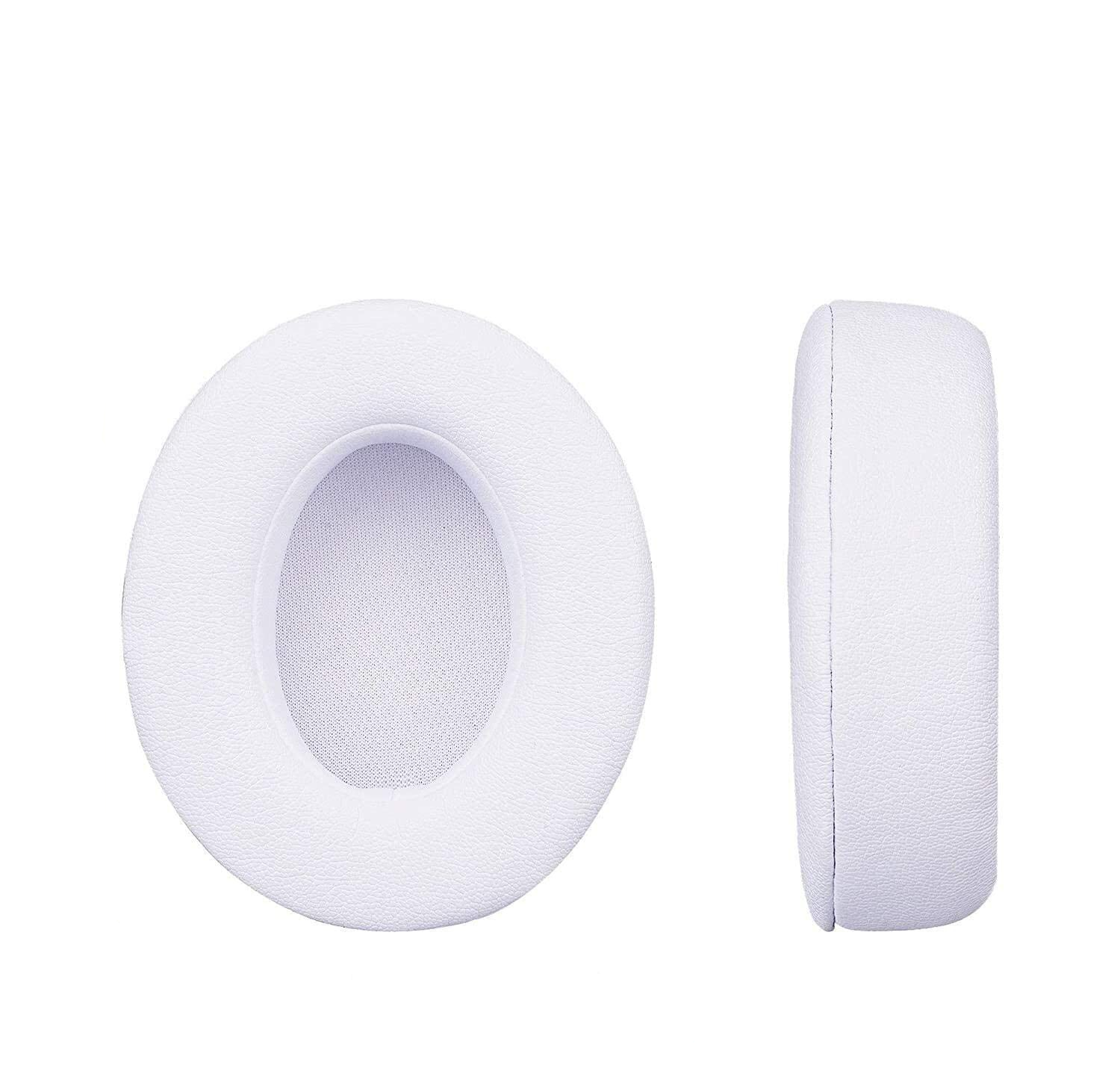 (2er Set) Beats Studio 3 / Studio 2 Kopfhörer Leder Ersatz Ohr Polster Kissen - Weiss