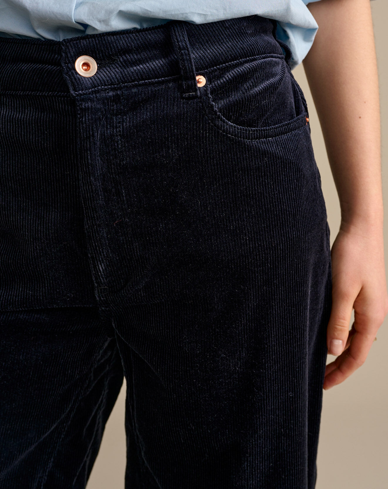 Bellerose Pantalon évasé en Velours côtelé Priscila météorite