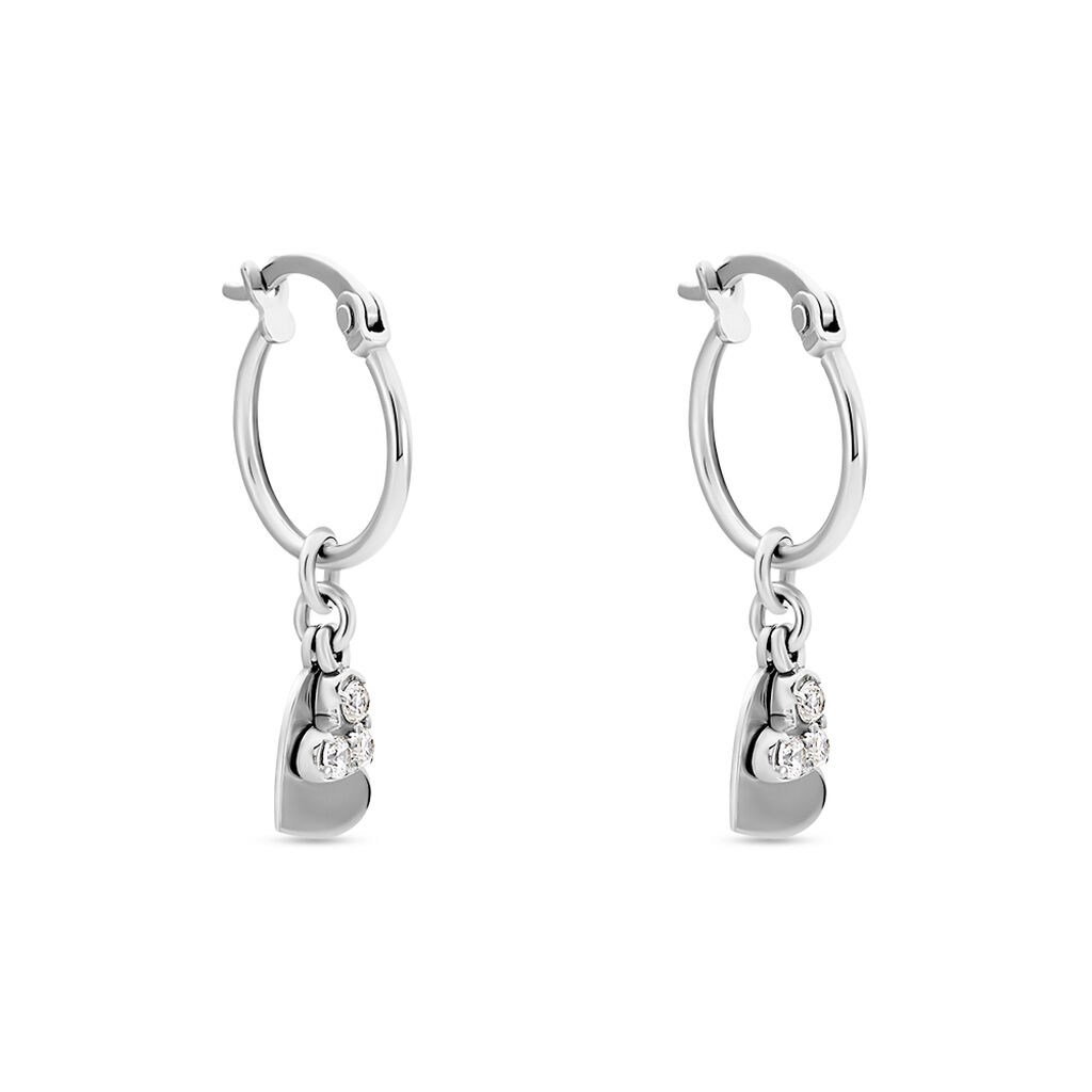 Créoles Salli Argent Blanc Oxyde De Zirconium