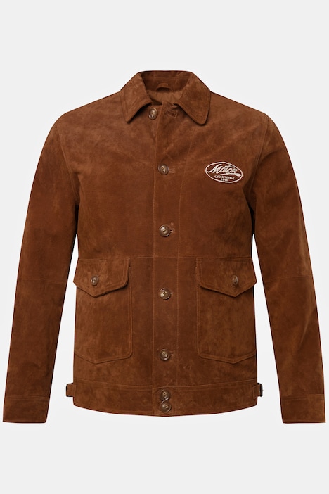 Lederjacke, Leder, Knopfleiste, 2-Wege Taschen