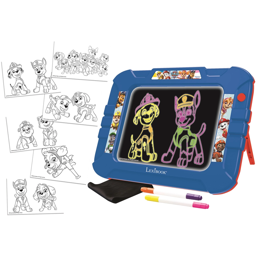 LEXIBOOK Beleuchtete Paw Patrol Neonzeichentafel mit Zubehör