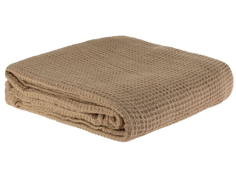 COCON Decke Waffeltuch 150 x 200 cm, Taupe Komfortable und luftdurchlässige Decke aus Baumwolle