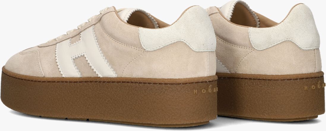 beige hogan lage sneakers h681 allacciato h