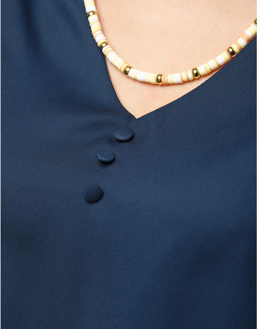 Top en voile bleu