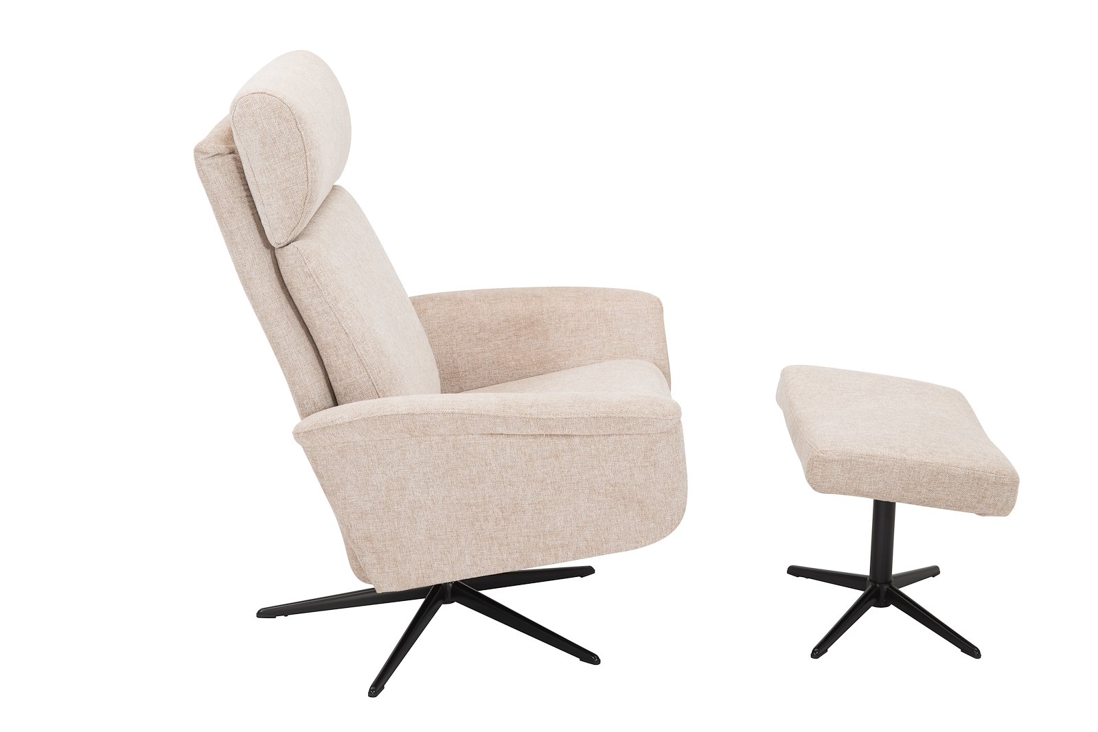 Leo lenestol Tekstil Brego 3590 beige med polaris sokkel i sort. Medium