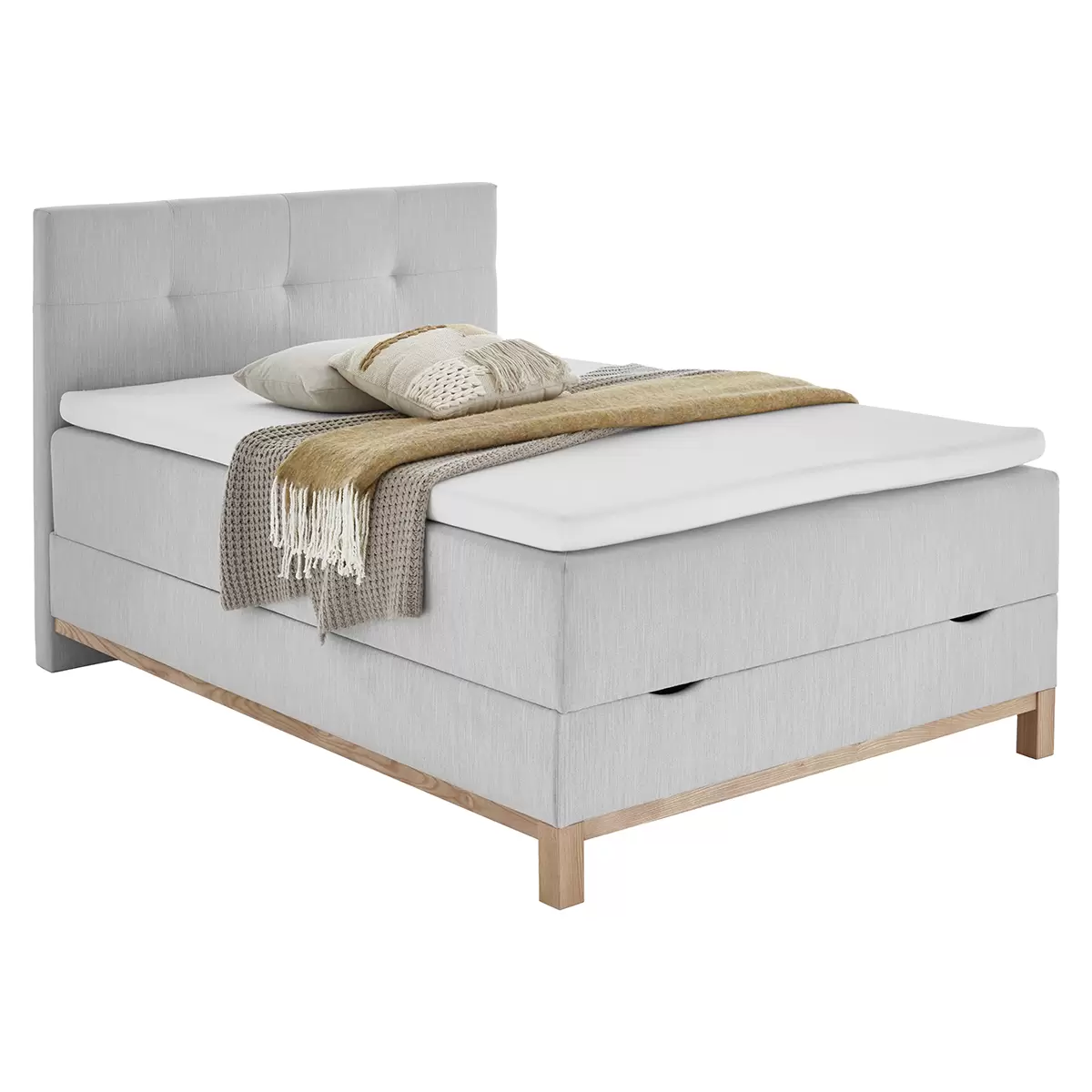 Boxspringbett CATANIA 140x200 Hellgrau