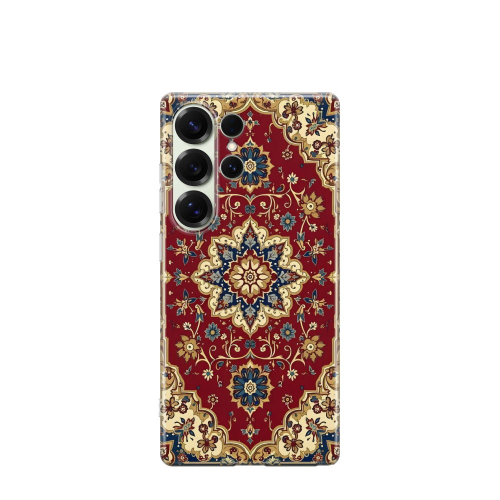 Samsung Galaxy S25 Ultra Gummi Hülle Orientalische Pracht 2 - Rot