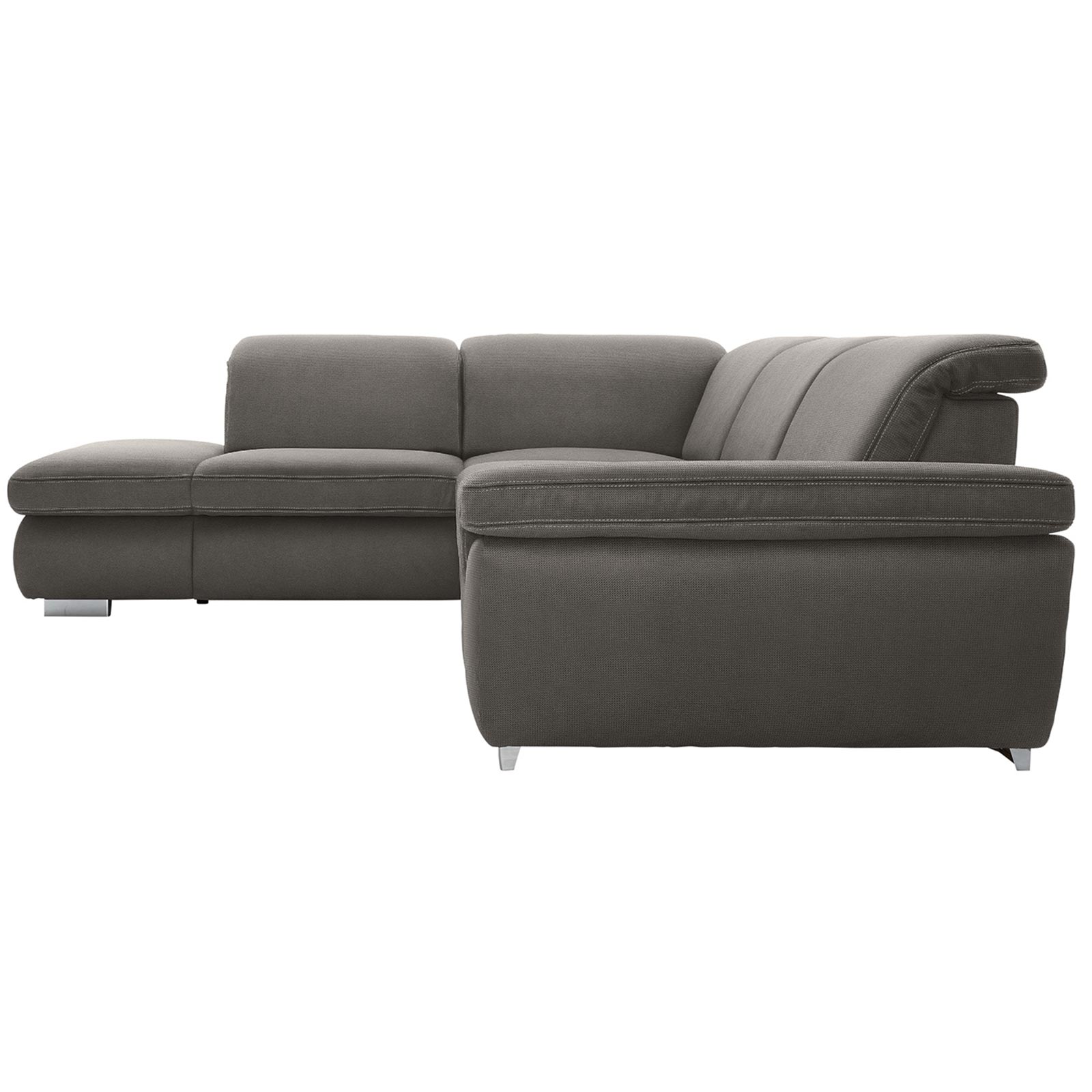 polsterpower Boxspringsofa - Belle grey - Basismodell - Ottomane links
