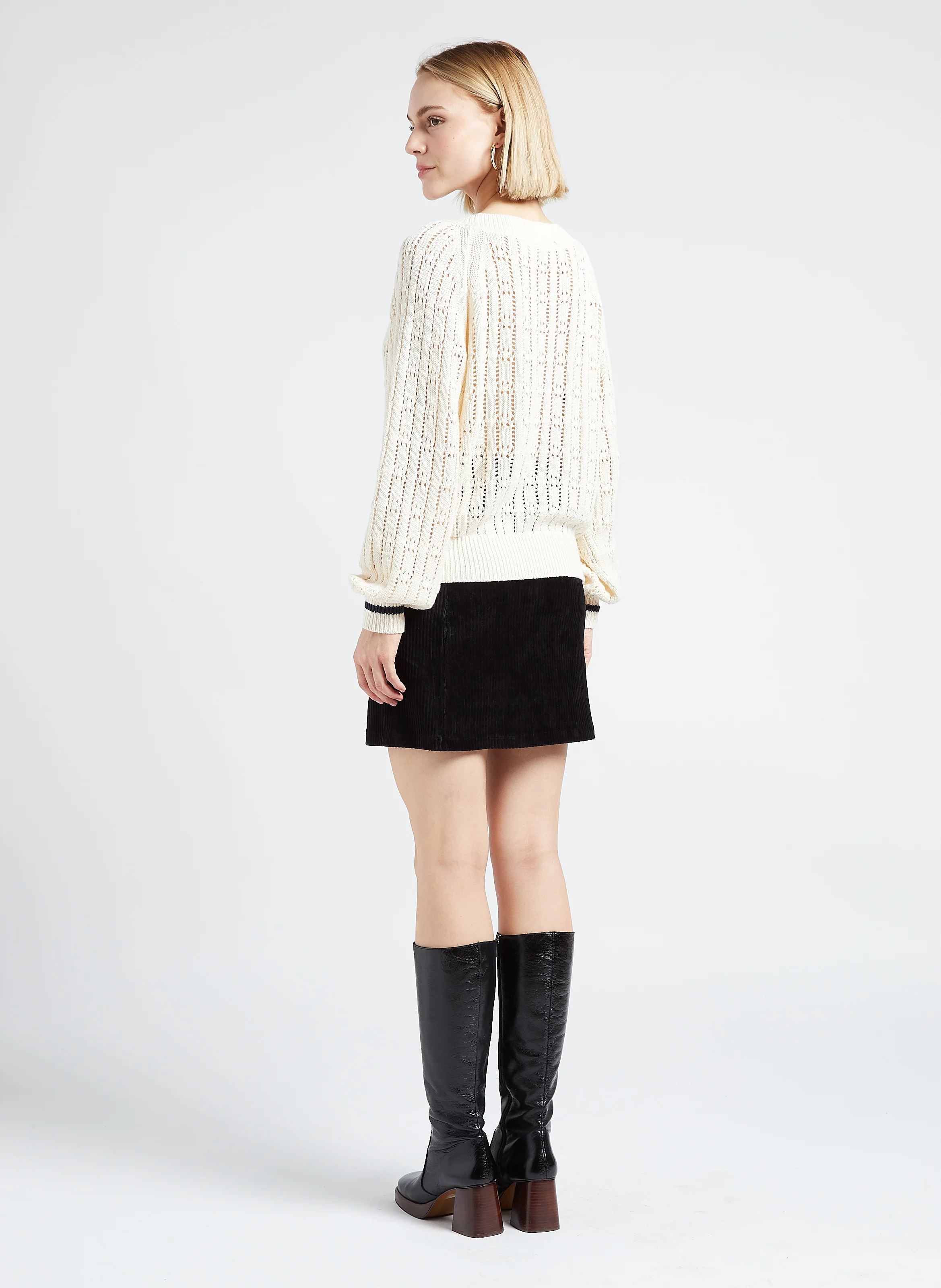 POLLO - Pull col V en coton | Beige