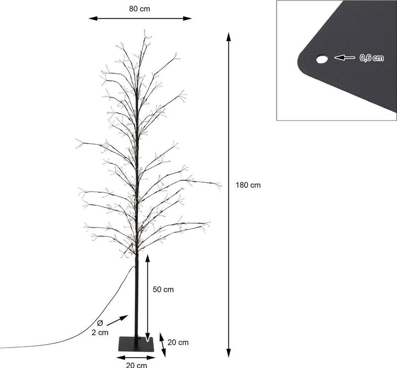 LED Kerstboom 180 cm | 480 LEDs | Geschikt voor buiten | Warm Wit