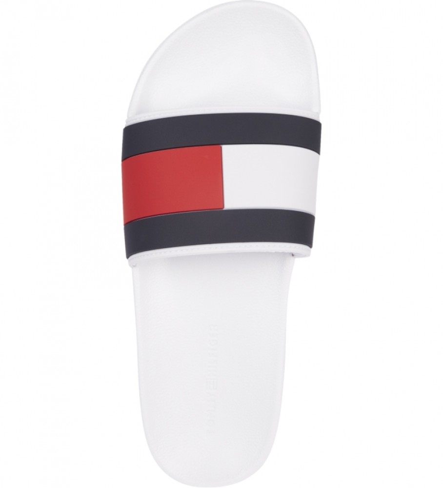 Chinelo de borracha Tommy Hilfiger com bandeira branca