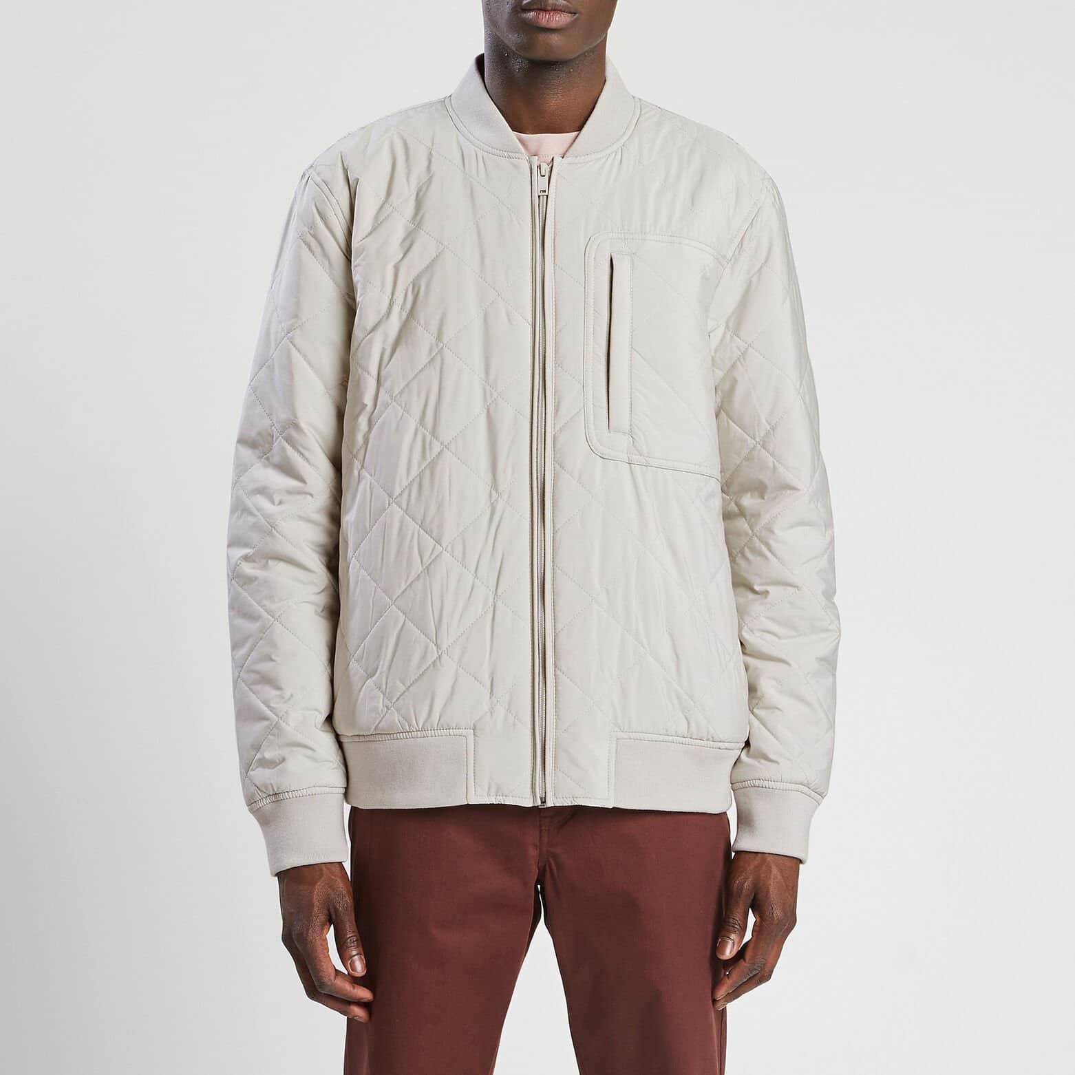 Blouson matelassé zippé Blanc
