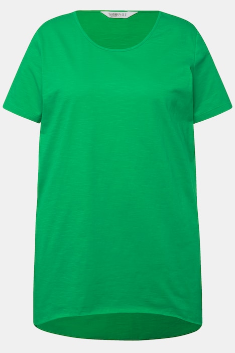 Longshirt, Rundhals, Halbarm, gerundeter Saum