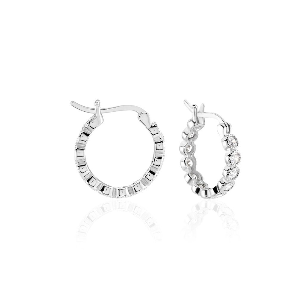 Créoles Argent Blanc Edoardo Oxydes De Zirconium