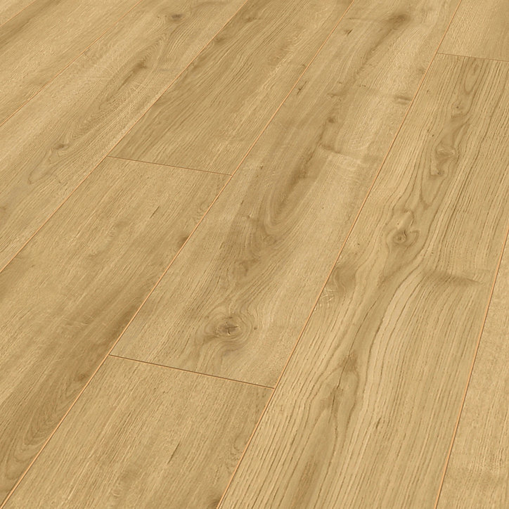 Sol stratifié à clipser Amersham naturel 8 mm L.138 x l.19,3 cm GoodHome