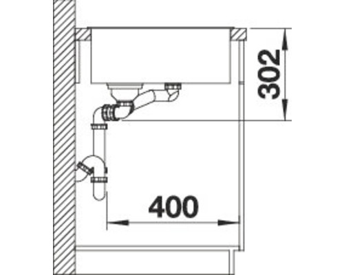 Blanco AXIA III 6 S spoelbak, 1000 x 510 mm, antraciet, zonder multifunctionele kom, 524653, 1 kom, met afdruiprek, kom links