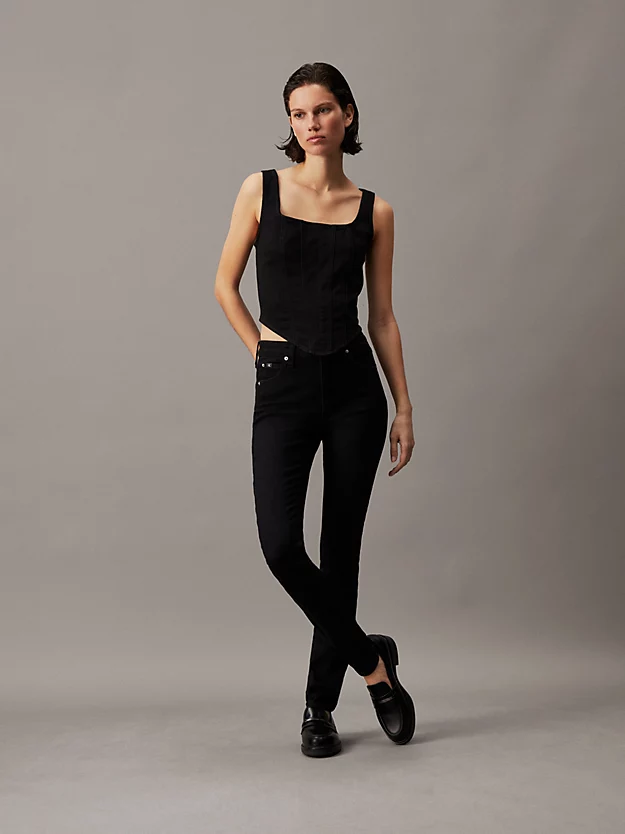 Calça jeans skinny de cintura alta