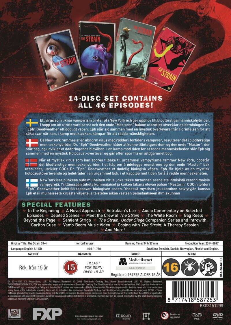 The Strain - Den Komplette Serie - Sæson 1-4 - DVD