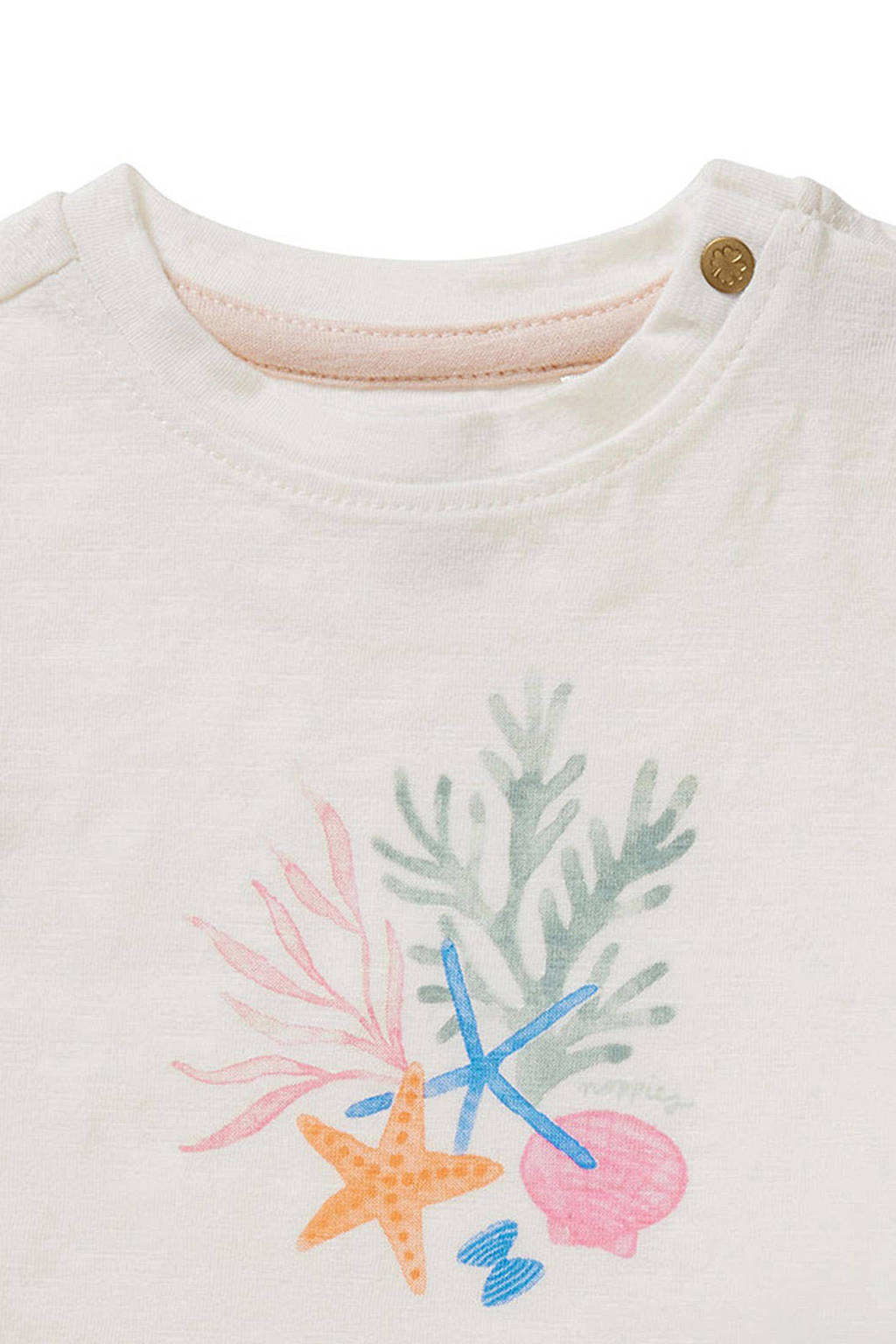 Noppies baby T-shirt met printopdruk ecru