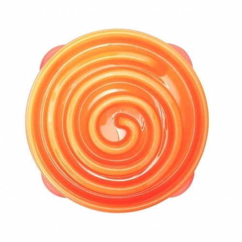 Comedouro lento Slo Bowl para cães, laranja