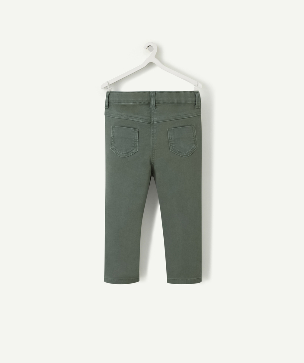 PANTALON SLIM BÉBÉ FILLE VERT AVEC POCHES VOLANTÉES