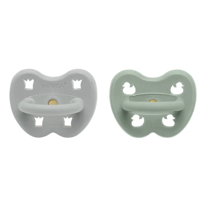 Hevea Tétines physiologiques en caoutchouc naturel - Lot de 2 | Sauge
