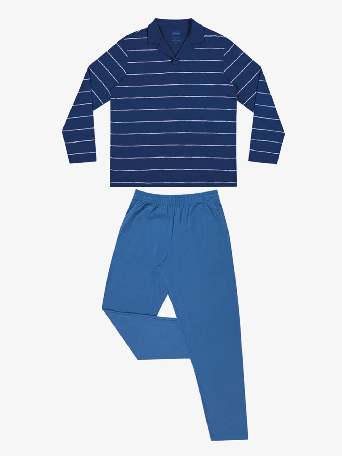 Pyjama long col T homme Coton Bio
