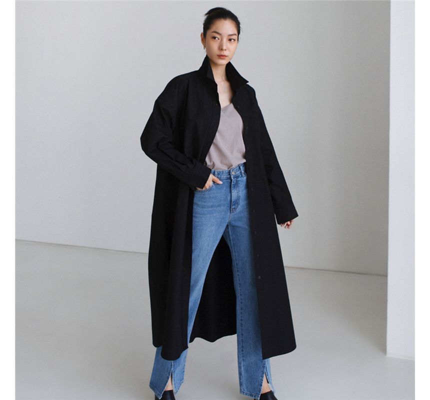 Ango - Oversized lang overhemd met lange mouwen en split