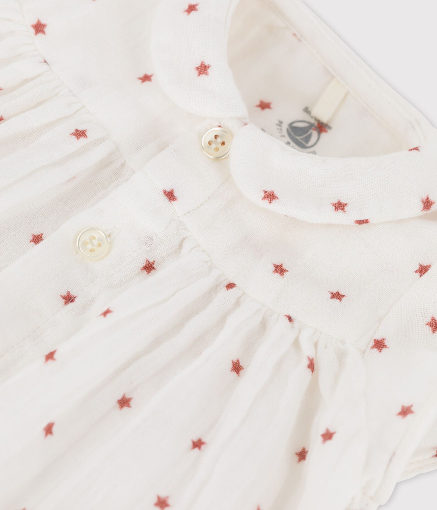 Robe manches courtes en gaze de coton bio bébé