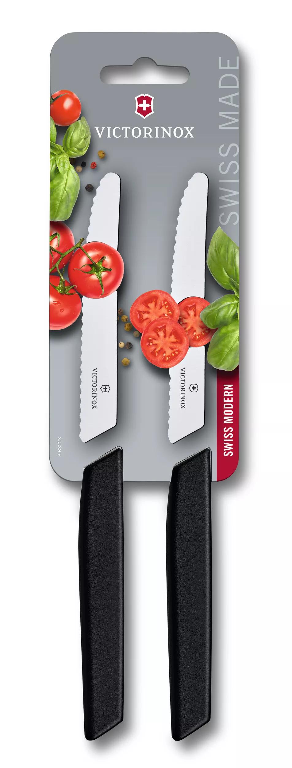 Swiss Modern Tomaten- und Tafelmesser-Set, 2-teilig-schwarz