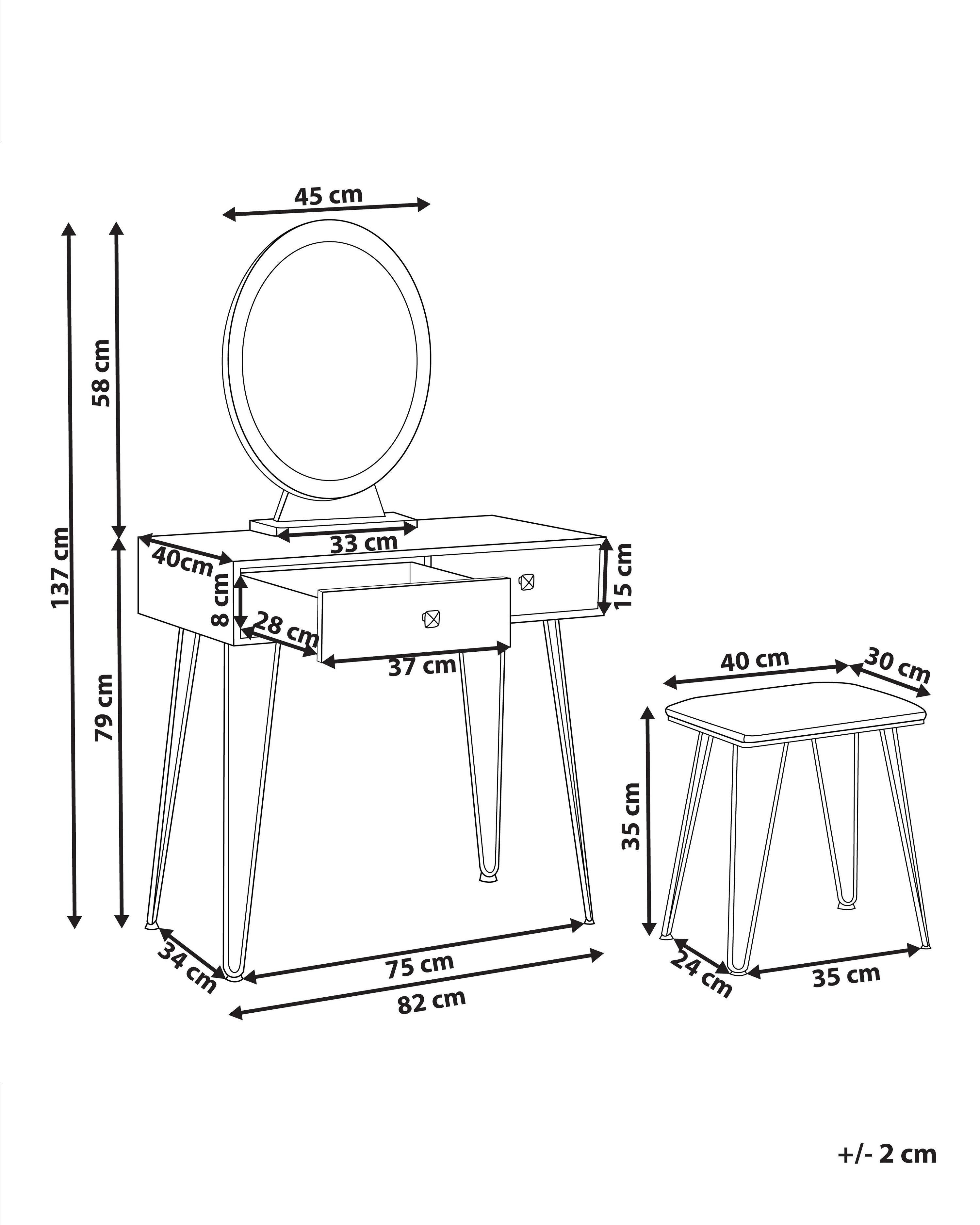 Kaptafel CAEN LED Wit