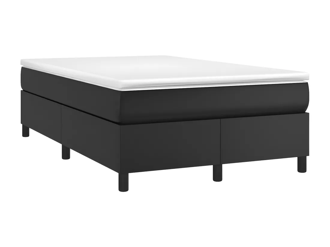 Sommier tapissier avec matelas Noir 120x200 cm Similicuir