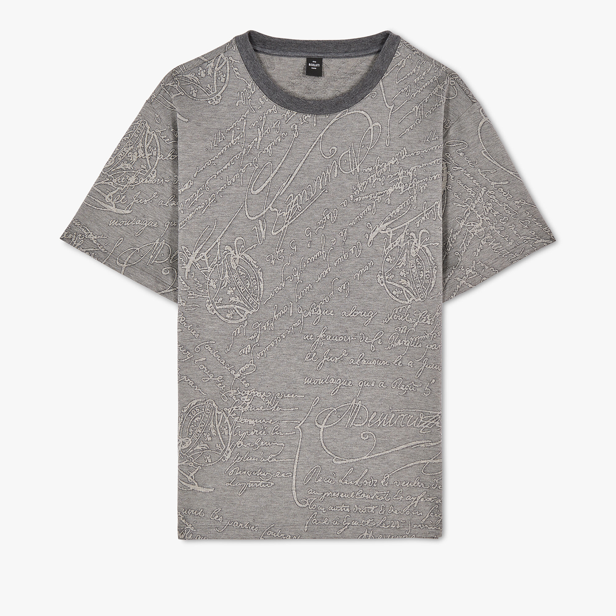 T-Shirt En Jacquard Scritto All-Over