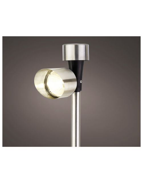 Lumineo Solar Tuinspot - Tuinverlichting - 23.5 cm Rvs 1 led
