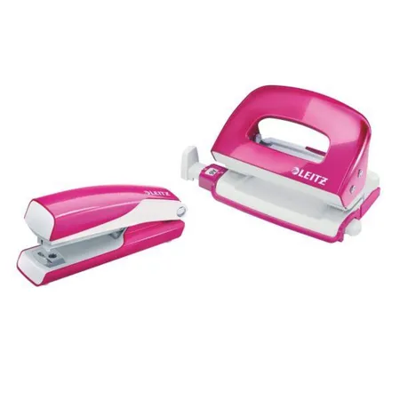 Leitz Set Locher und Heftgerät Mini NeXXt WOW pink-metallic