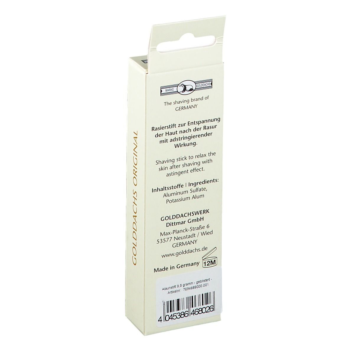 GOLDDACHS Alaunstift mit Schutzhülle, 9,5g
