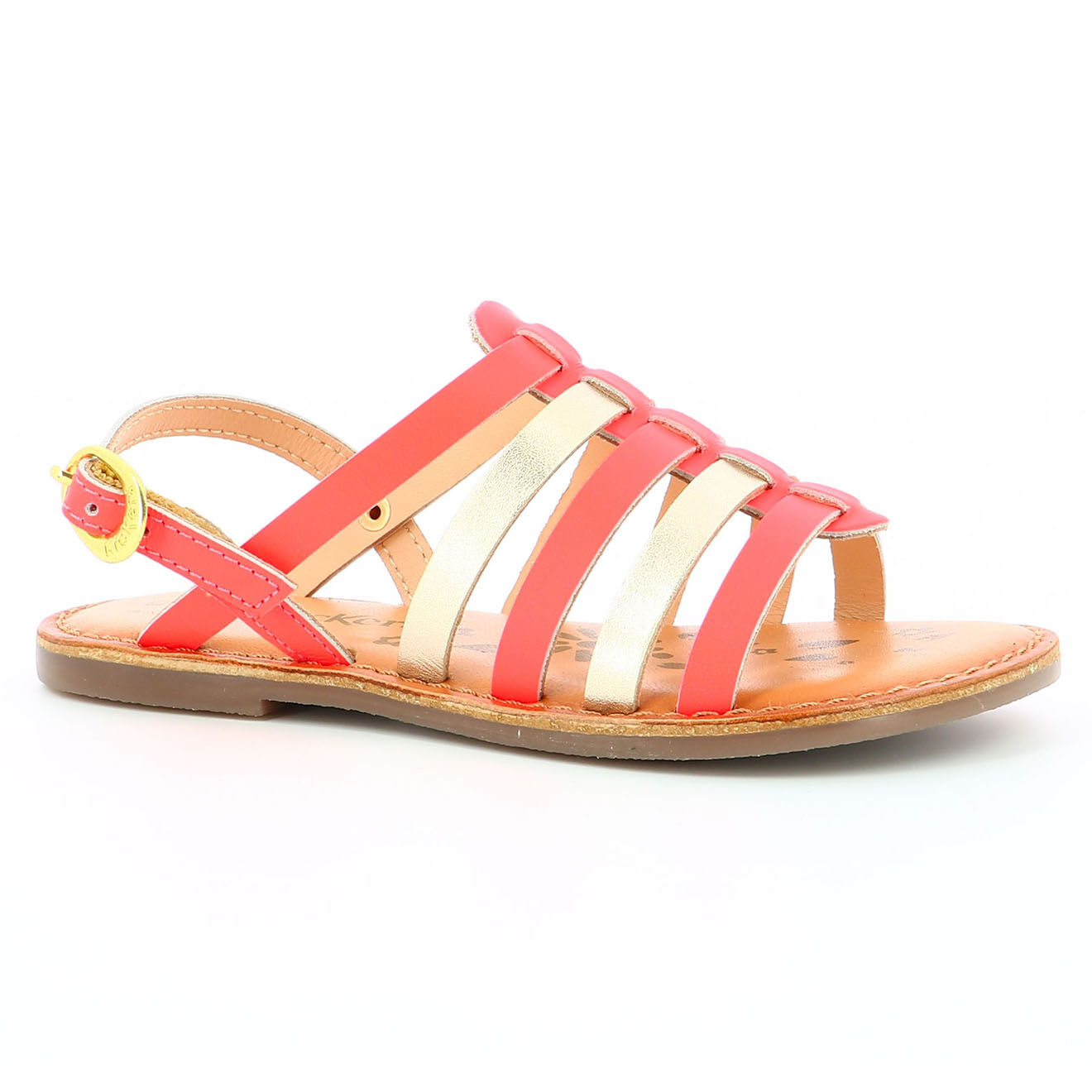 Kickers Sandales en Cuir Dixon orange/corail fluo