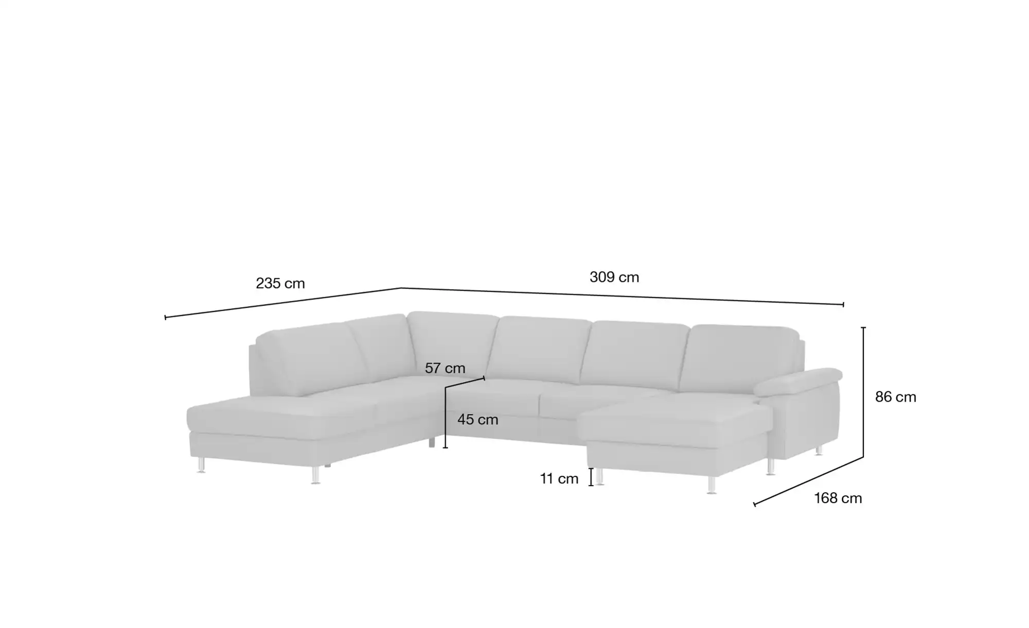 meinSofa Wohnlandschaft mit Sitz- und Rückenbezug aus Leder Kathi