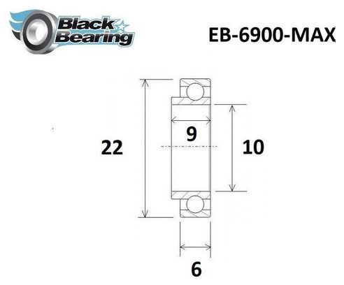 Roulement Max - Blackbearing - 6900-E 2rs - 10 x 22 x 6/9 mm