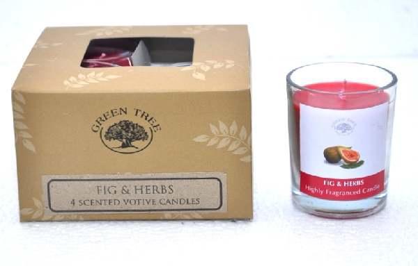 Green Tree Geurkaars figs & herbs votives 55g