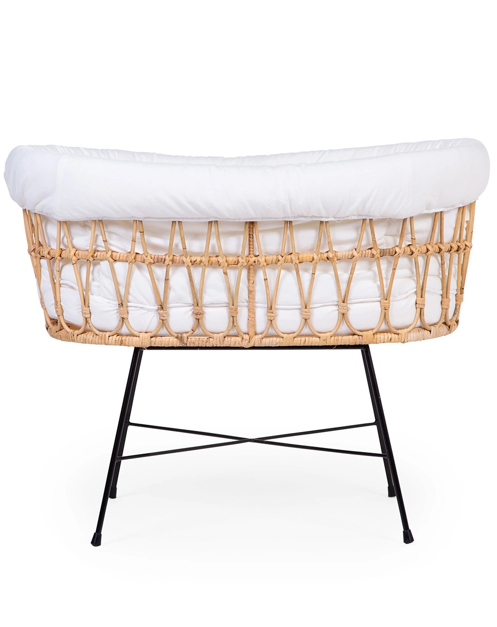 Wiege RATTAN mit Matratze in ecru