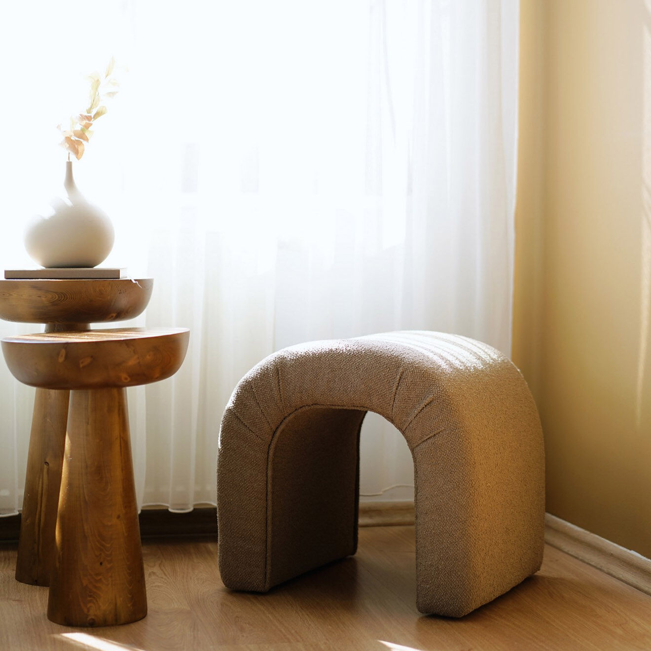 Atelier del Sofa Pouf Nu marron - 51x45x46 cm