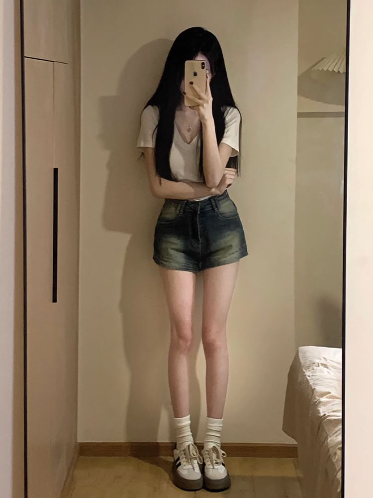 Girliepairs - Lage denim hotpants