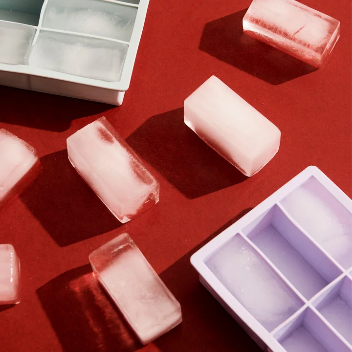 HAY - Silikon Eiswürfelbereiter rechteckig XXL, Cubes, eisblau
