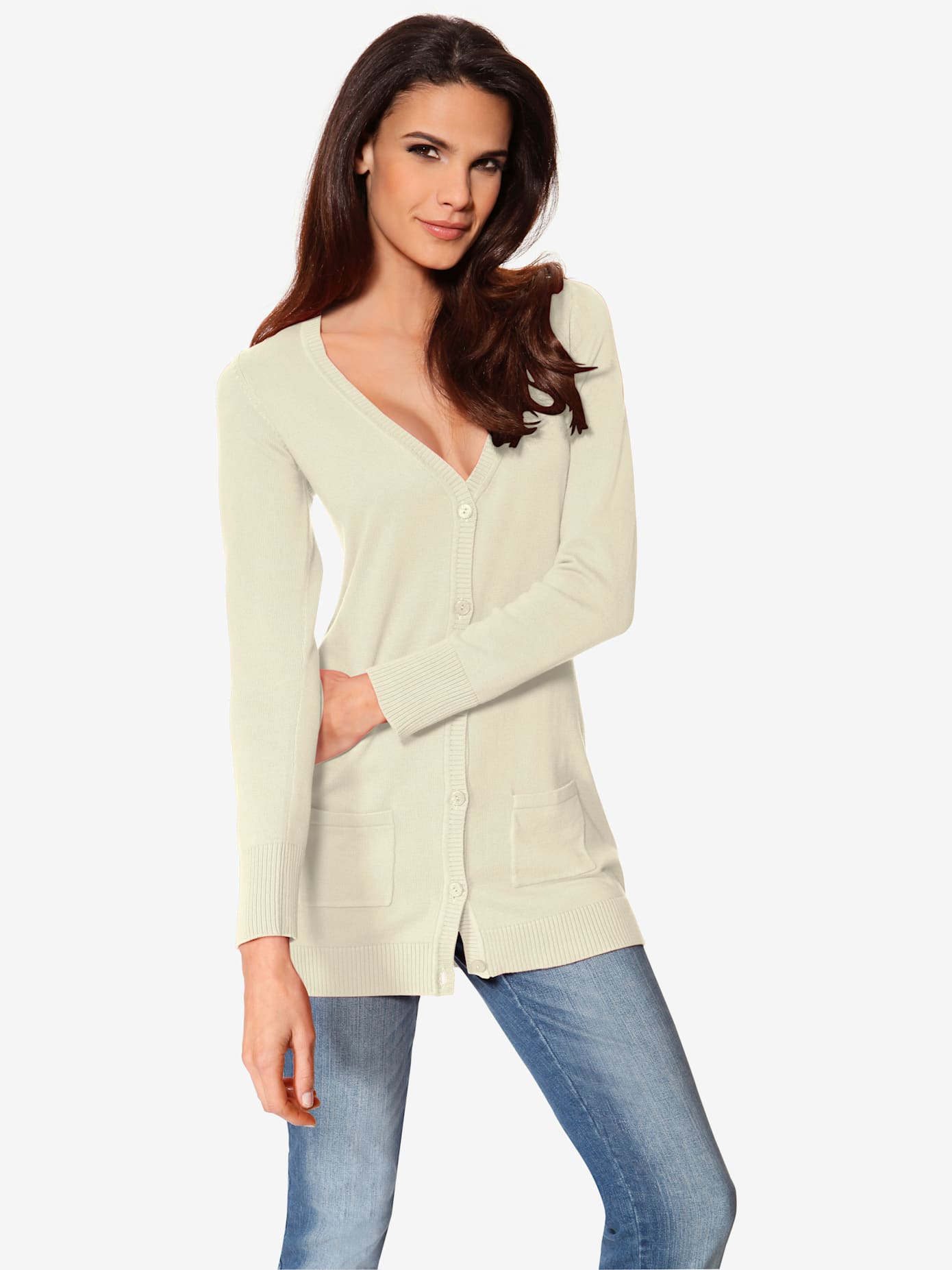 Veste en tricot fin basique incontournable, détails côtelés tendance