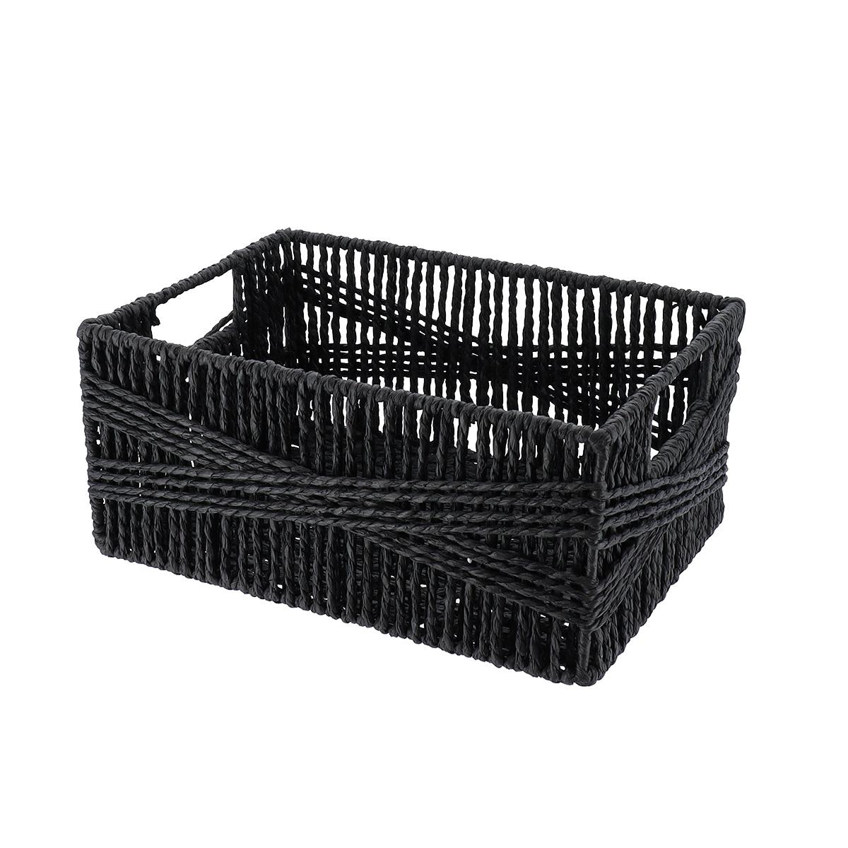 PANIER RECTANGLE PAPIER 30X20.5X13.5CM NOIR