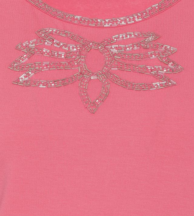 Rundhals-Shirt mit Zierperlen
