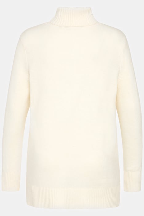 Pullover, Schriftmotiv, Rollkragen, Langarm